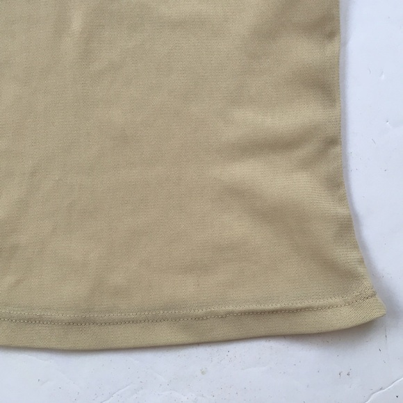 Vintage 90s Y2k Mesh Coquette Sexy Fairy Festival Cami Tank Top Baby Tee Bow Tan - Picture 5 of 17